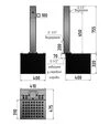 Колонка садовая квадратная РІВНИНА Standart 100x100 мм, с 2 кранами, дренажным модулем и решеткой "Полоса" (20202) - 2