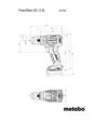 Дрель-шуруповерт ударная аккумуляторная Metabo PowerMaxx SB 12 BL, 12 В 4 А*Год, кейс (601046800) - 2