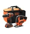 Набір акумуляторного інструменту BLACK+DECKER BCK22S1S, BDCHD18 + BDCJS18, сумка (BCK22S1S) - 1