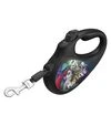 Повідець-рулетка для собак WAUDOG R-leash Божевільне кохання, до 15 кг, світловідбивний, чорний, 5 м - 2