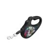 Поводок-рулетка для собак WAUDOG R-leash Безумная любовь, до 50 кг, светоотражающий, черный, 5 м - 8