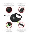 Поводок-рулетка для собак WAUDOG R-leash Мохнатые монстры, до 12 кг, светоотражающий, с контейнером для пакетов, 3 м - 5