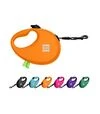 Поводок-рулетка для собак WAUDOG R-leash до 20 кг, светоотражающий, с контейнером для пакетов, оранжевый, 5 м - 2