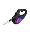 Повідець-рулетка для собак WAUDOG R-leash NASA21, до 15 кг, світловідбивний, чорний, 5 м - 2