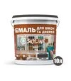 Эмаль акриловая SkyLine Wood для окон и дверей RAL 7024 Графитовая, 10 л - 2