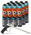 Піна монтажна PPLUS Mega 65L, всесезонна, Жовта, 820 мл, з пістолетом, 12 шт - 1