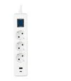 Мережевий подовжувач-фільтр 2E 3х1,5 мм&sup2;, 3 розетки, USB-A/C, білий, 3 м (2E-SP315M3USBWH) - 4