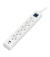 Мережевий подовжувач-фільтр 2E 3х1,5 мм&sup2;, 5 розеток, USB-A/C, білий, 3 м (2E-SP515M3USBWH) - 3
