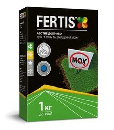 Мікродобриво NPK 15-0-0+Fe для газону та знищення моху, 1 кг (Fertis)