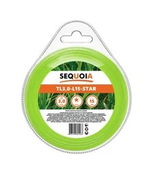 Леска для триммера SEQUOIA TL3,0-L15-Star звездочка 3,0 мм, 15 м