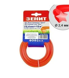 Леска для триммера Зенит звезда, 2,4 мм, 15 м (40124015)