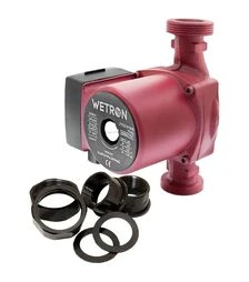 Насос циркуляційний Wetron LPS25-6/180B, 100 Вт, 6 м, 50 л/хв, Ø1 1/2" 180 мм, з гайками Ø1", бордо (774232)