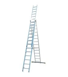 Драбина розкладна ELKOP трисекційна 3,8-9 м з металевою розтяжкою (VHR P 3*14)