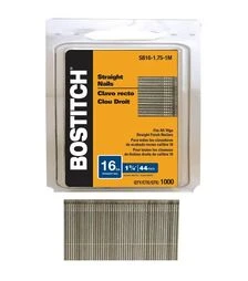 Цвяхи прямі BOSTITCH SB16-1.75, SB16, 45x1,6 мм, капелюшок 3 мм, оцинковані, 2500 шт. (SB16-1.75)