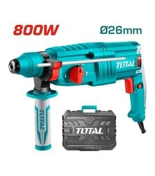 Перфоратор TOTAL TH308268 SDS-Plus, 800 Вт, 0–1100 об/мин, 0–4000 уд/мин (TH308268)