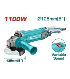Кутова шліфмашина TOTAL TG110125565, 1100 Вт, 125 мм, 5000–12000 об/хв (TG110125565)