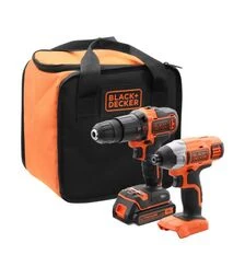 Набір акумуляторного інструменту BLACK+DECKER BCK21S1S, BDCHD18 + BDCIM18, сумка (BCK21S1S)