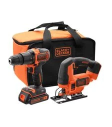 Набір акумуляторного інструменту BLACK+DECKER BCK22S1S, BDCHD18 + BDCJS18, сумка (BCK22S1S)