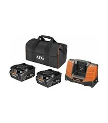 Набір акумуляторний AEG SETLL1850SHD: 2 х акумулятора L1850SHD, 5 А*год, 18 В + зарядний пристрій BL1418 + сумка (4935478945)