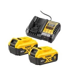 Набір акумуляторний DeWALT DCB1104P2: акумулятор DCB184 18 В, 5 А*год - 2 шт + зарядний пристрій 12/18 В, 4 А