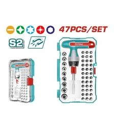 Набір викруток TOTAL TACSD30476 Т-подібна викрутка, біти, торцеві головки, 47 шт. (TACSD30476)