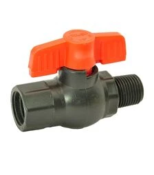 Кран шаровой пластиковый 1/2'' (наруж.×наруж. резьба)