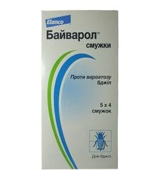 Полоски Байварол от клеща, флуметрин, для лечения и профилактики вароатоза, 4 шт (PV0005GR)