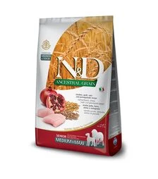 Низкозерновой сухой корм для пожилых собак средних и крупных пород Farmina N&D с курицей и гранатом, 2,5 кг
