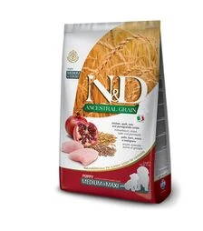 Низькозерновий сухий корм для цуценят середніх та великих порід Farmina N&D з куркою та гранатом, 2,5 кг