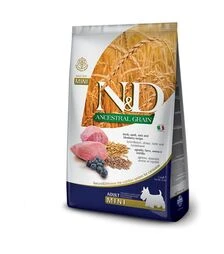 Низькозерновий сухий корм для собак дрібних порід Farmina N&D з ягням та чорницею, 2,5 кг