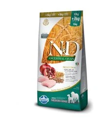 Низькозерновий сухий корм для собак середніх та великих порід Farmina N&D з куркою та гранатом, 15 кг