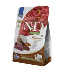 Сухой корм для собак средних и крупных пород Farmina N&D Quinoa Skin&Coat с олениной и кокосом, 2,5 кг