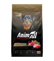 Повнораціонний cухий корм для собак великих порід AnimAll Expert Choice зі свіжою індичкою та ягням, 12 кг