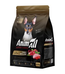 Полнорационный сухой корм для собак мелких пород AnimAll Expert Choice со свежей индейкой и ягненком, 2,5 кг