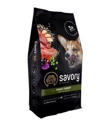 Сухий корм для стерилізованих собак Savory All Breed Sterilised зі свіжою індичкою, 12 кг