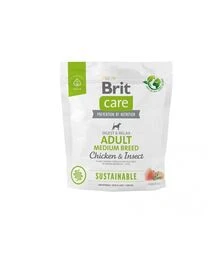 Сухой корм для собак средних пород Brit Care Dog Sustainable Adult с курицей и насекомыми, 1 кг