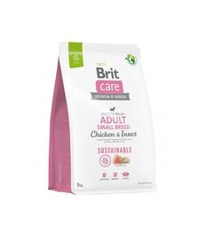 Сухий корм для собак дрібних порід Brit Care Dog Sustainable Adult з куркою та комахами, 3 кг
