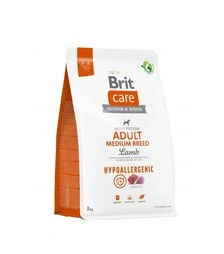 Сухий корм для собак середніх порід Brit Care Dog Hypoallergenic Adult з ягням, 3 кг