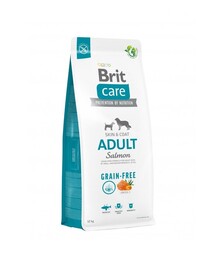 Беззерновий сухий корм для собак дрібних і середніх порід Brit Care Dog Grain-free Adult з лососем, 12 кг
