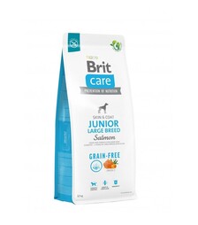 Беззерновий сухий корм для собак великих порід Brit Care Dog Grain-free Junior з лососем, 12 кг
