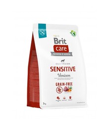 Беззерновий сухий корм для собак Brit Care Dog Grain-free Sensitive для чутливого травлення, з олениною, 3 кг