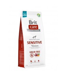 Беззерновий сухий корм для собак Brit Care Dog Grain-free Sensitive для чутливого травлення, з олениною, 12 кг