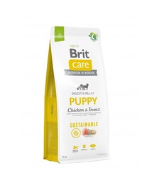 Сухий корм для цуценят Brit Care Dog Sustainable Puppy з куркою та комахами, 12 кг