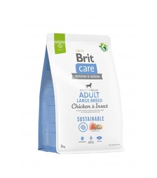 Сухий корм для собак великих порід Brit Care Dog Sustainable Adult з куркою та комахами, 3 кг