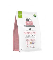 Сухий корм для собак Brit Care Dog Sustainable Sensitive для чутливого травлення, з рибою та комахами, 3 кг