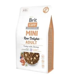 Беззерновой сухой корм для собак мелких пород Brit Care Mini Raw Delights с индейкой и креветкой, 2 кг