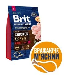 Сухий корм для собак великих порід Brit Premium Dog Adult L з куркою, 3 кг
