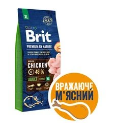 Сухий корм для собак гігантських порід Brit Premium Dog Adult XL з куркою, 15 кг