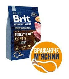 Сухий корм для собак Brit Premium Dog Light при надмірній вазі, з індичкою, 3 кг