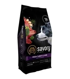 Сухой корм для собак средних пород Savory Medium Breed со свежим ягненком и индейкой, 12 кг